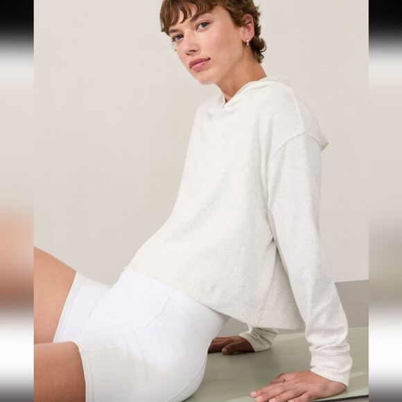 Athleta Presence Hoodie grey XS crop cropped top - Picture 5 of 11
